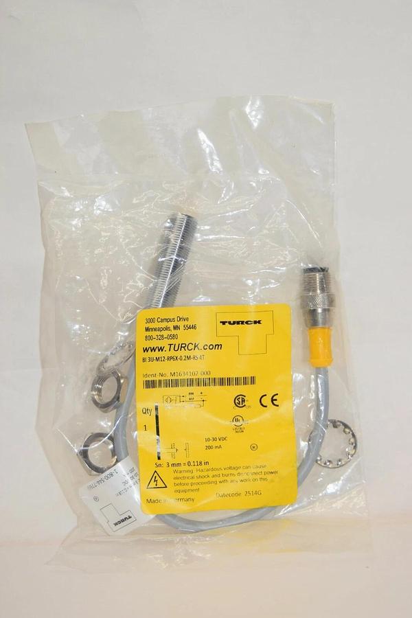 (NEW) TURCK BI3U-M12-RP6X-0.2M-RS 4T M1634102-000 200mA Proximity Sensor