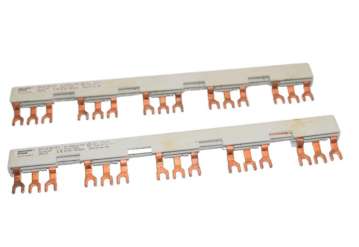 Used (Lot of 2) SPRECHER + SCHUH KT3-25-DB-54-5 For Use With KTA3-25 Bus Bar