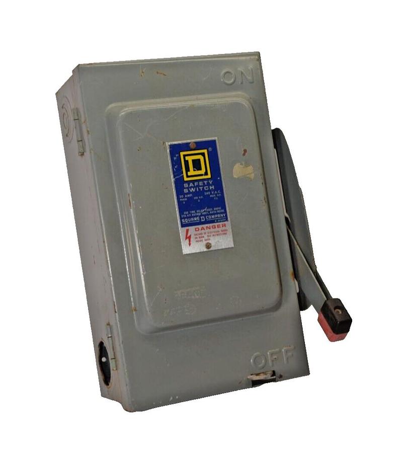 Used SQUARE D Fusible Safety Switch H-321 H321 Ser E1 30 Amp 30A Type 1 3ph 240v