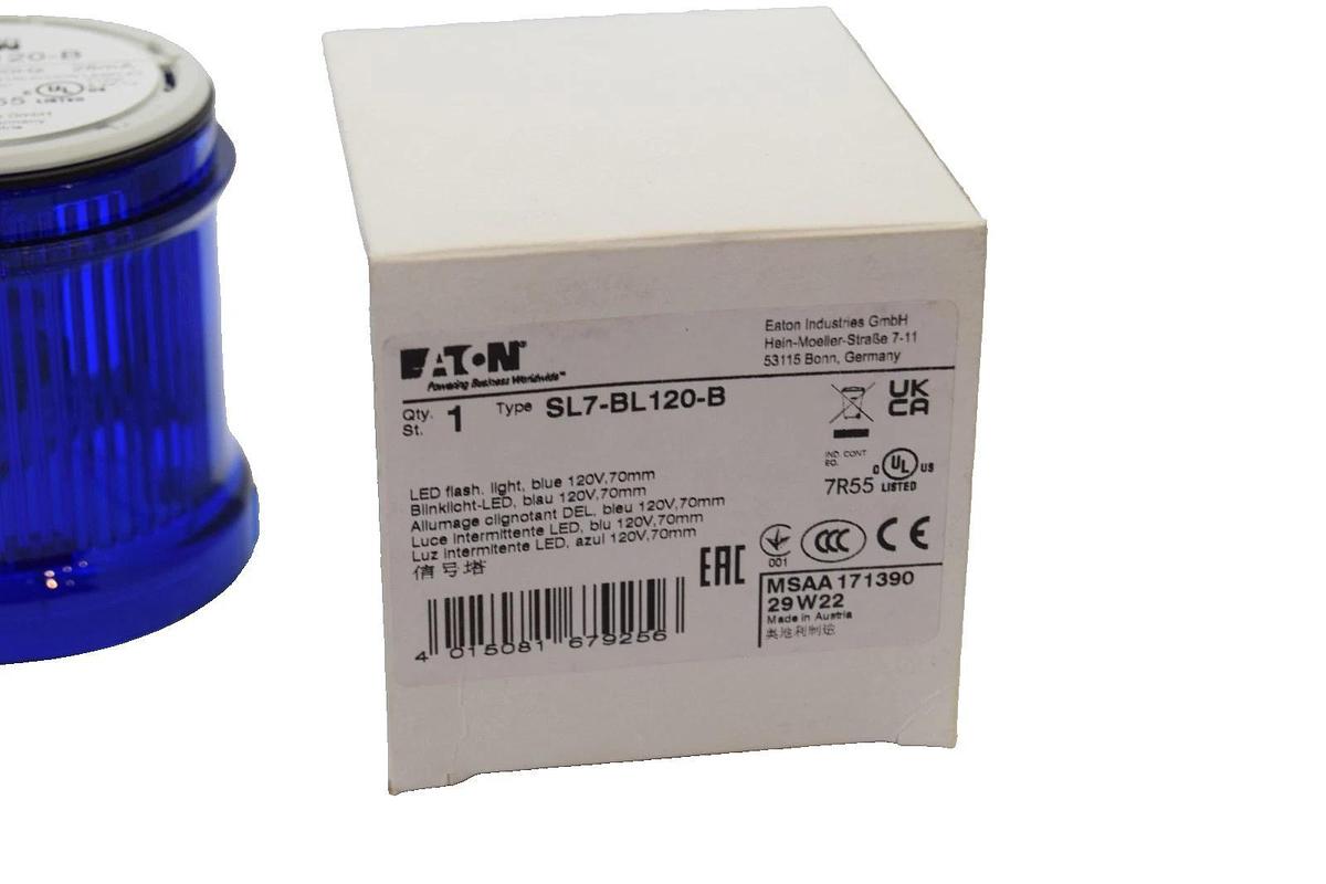 Eaton SL7-BL120-B , SL7BL120B LED Flash Beacon / Stack Light (New)