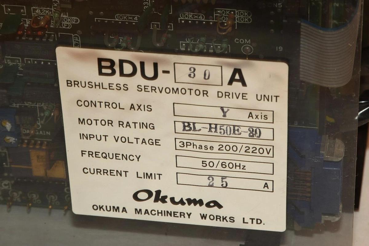 Used OKUMA BDU-30A BDU30A BL-H50E-80 3Phase 200/220V 50/60Hz 25A Servomotor Drive