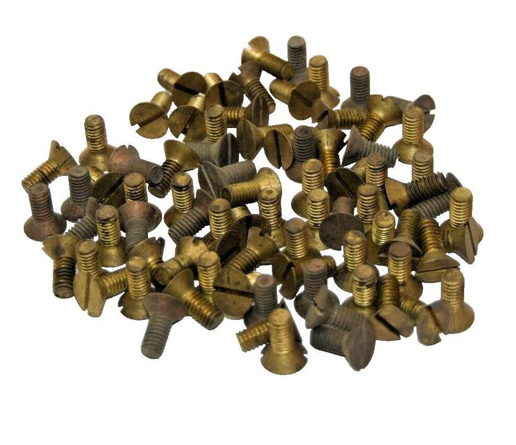 5/16"-18 x 3/4" Brass Slotted Pan Head Screw (NEW - Lot of 80)