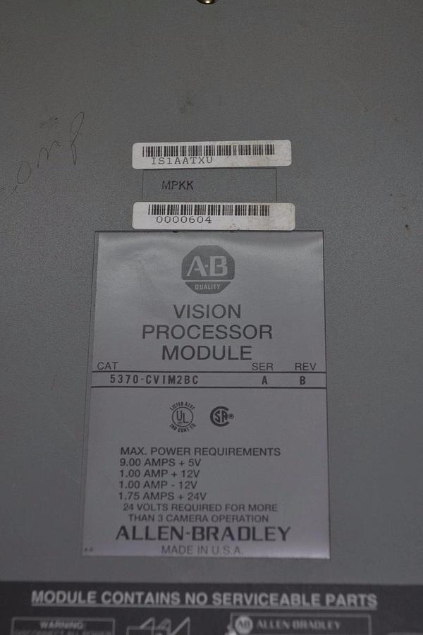 Used Allen-Bradley Vision Processor module 5370-CVIM2BC Ser A Rev B 5370-CV1M2BC