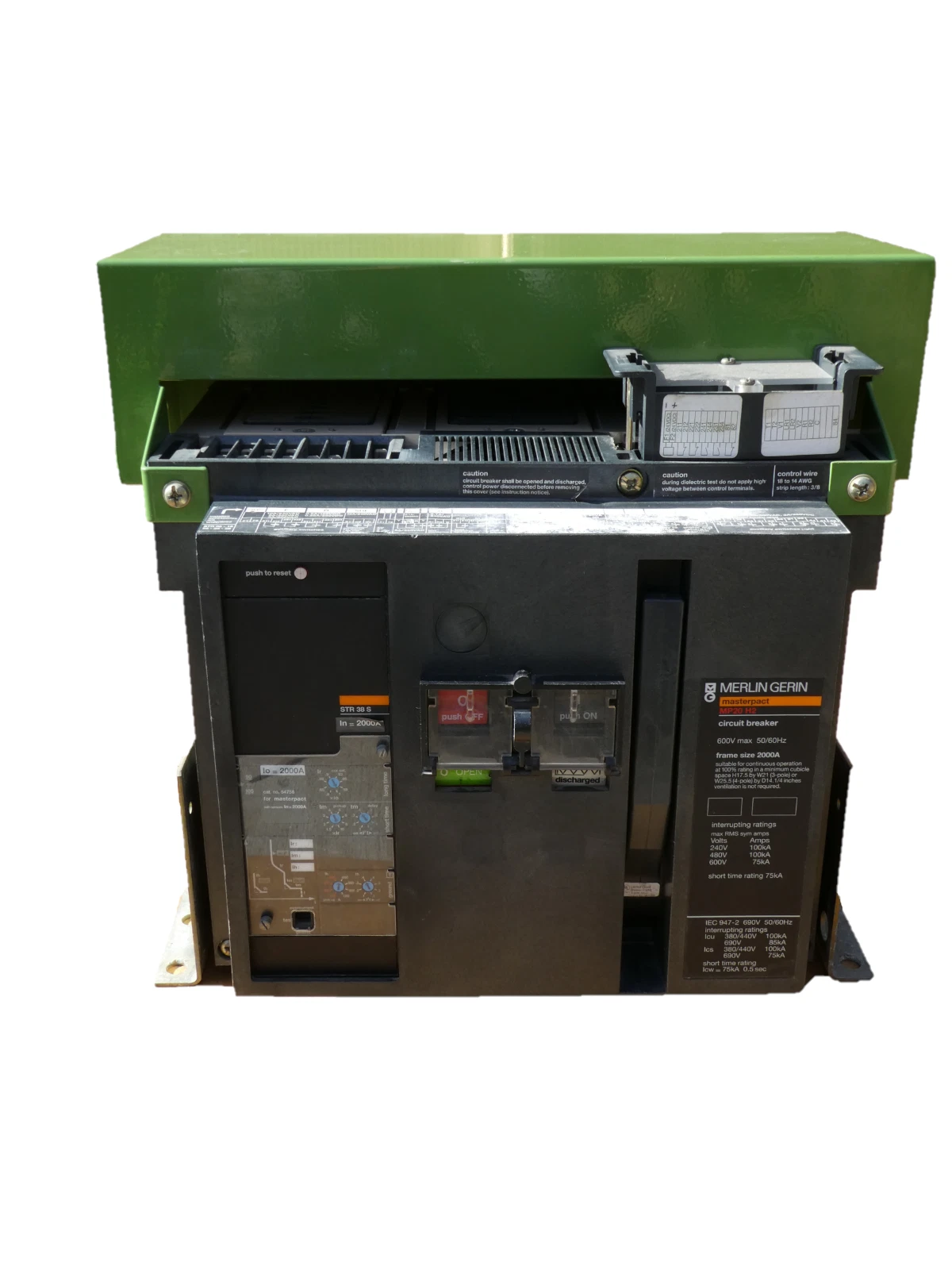 Used Merlin Gerin MP20H2 2000A  Masterpact Circuit Breaker 2000 Amp w/ Shunt MP20 H2