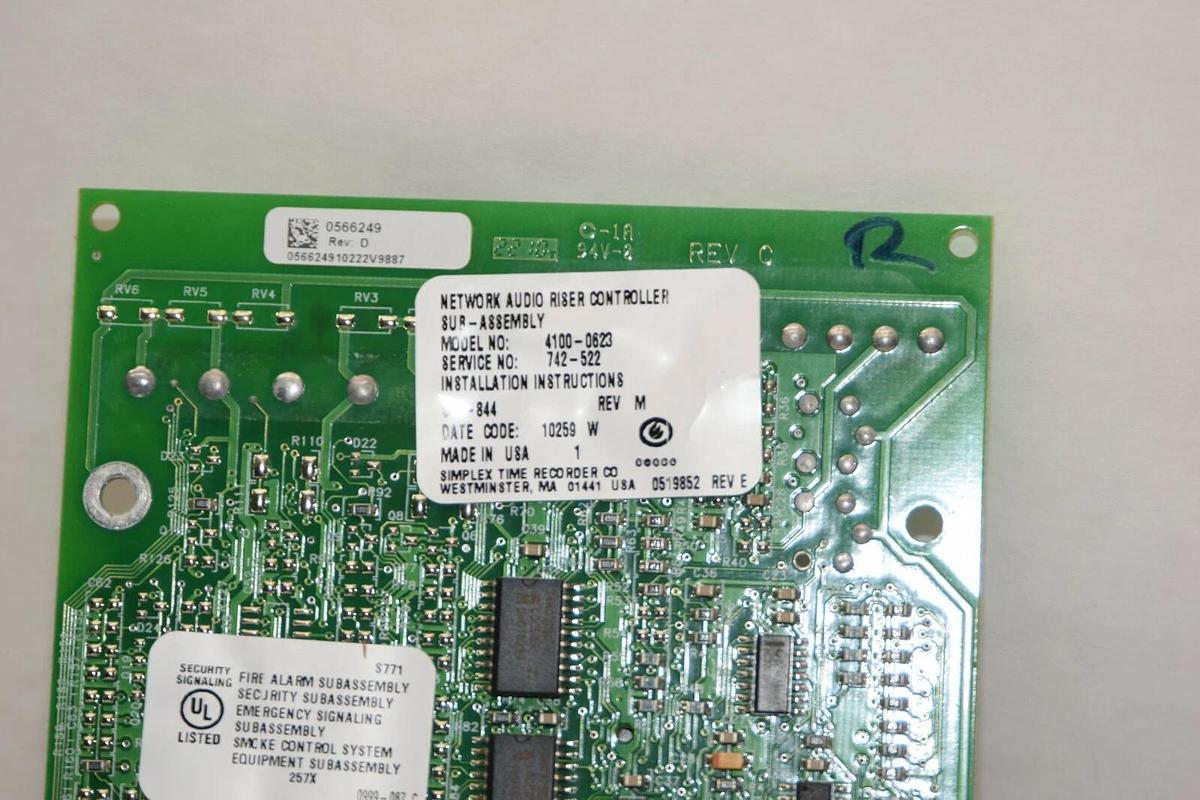 Used SIMPLEX 4100-0623 742-522 0566249 Network Audio Riser Controller For Fire Alarm