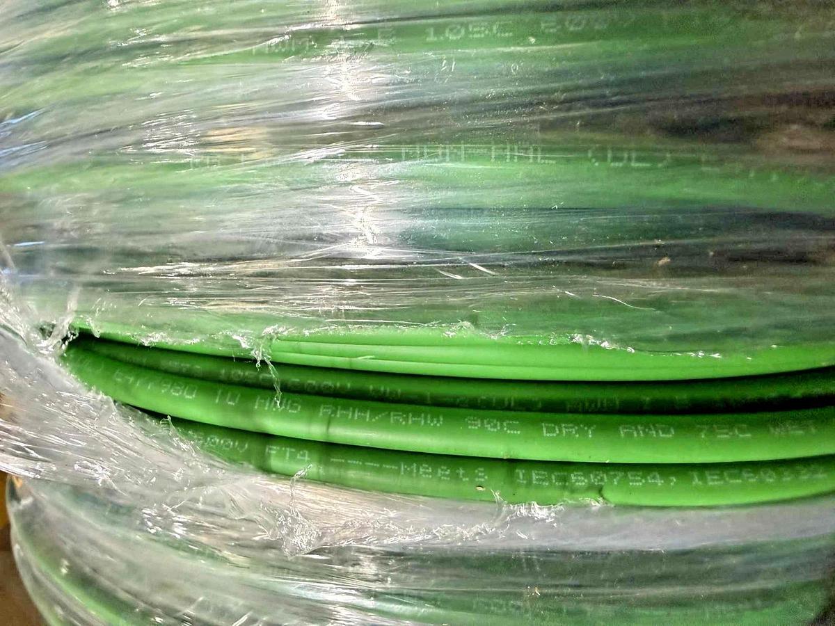 1000' RG Flex Wire 10 AWG DC Power L2 Green w/o Braid 10AWG-L2GN 3578 RHH-RHW2