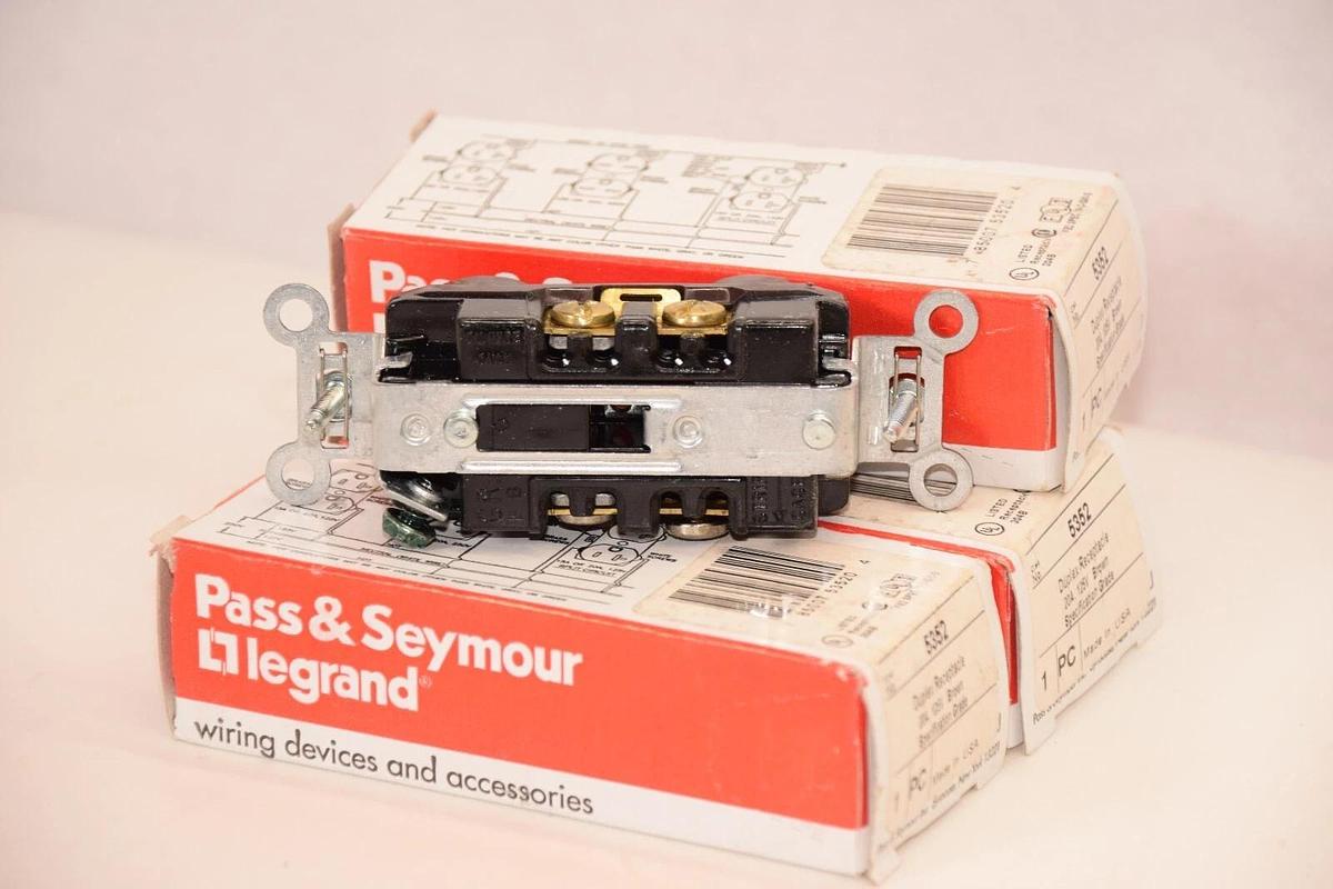 (Lot of 3) Pass & Seymour Legrand  5352 Duplex Receptacle 20A 125v BROWN (NEW)