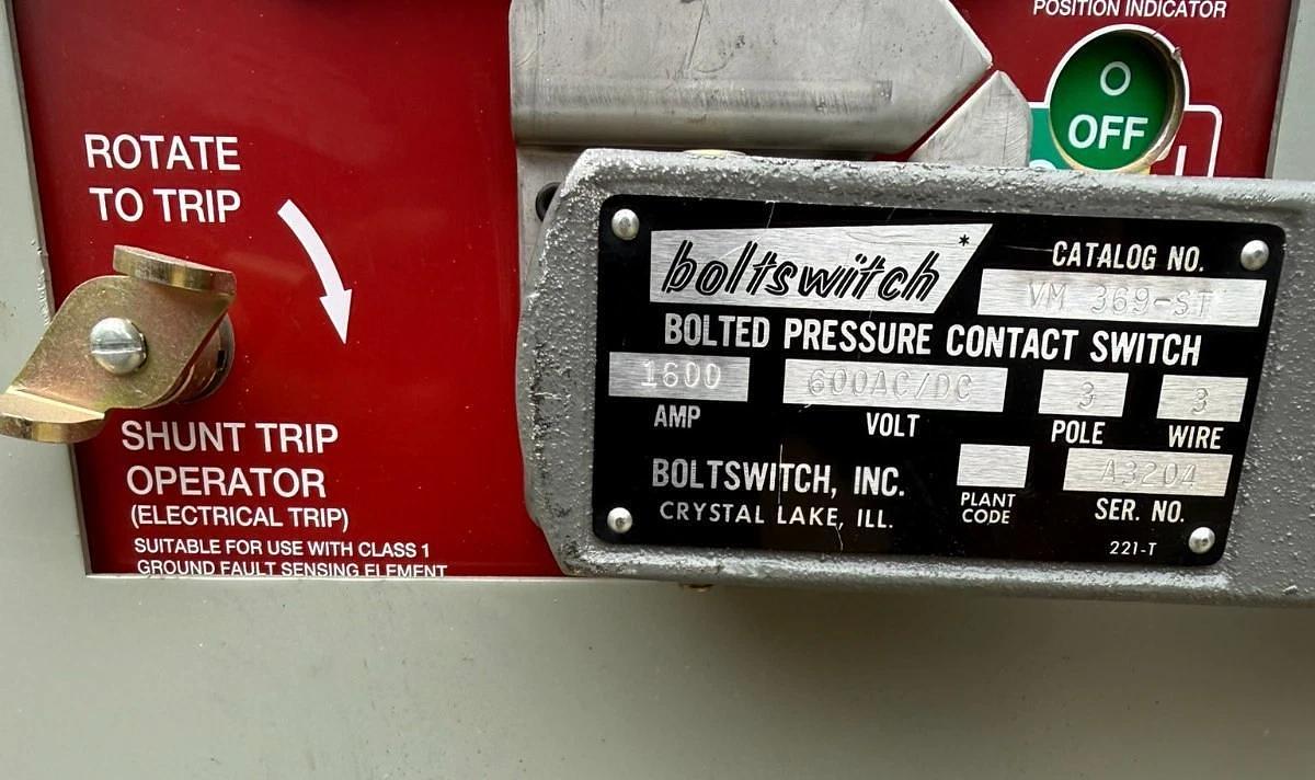 Used Boltswitch Enclosure E3466 2500a Bolted Pressure Contact Switch VM369-ST 1600a