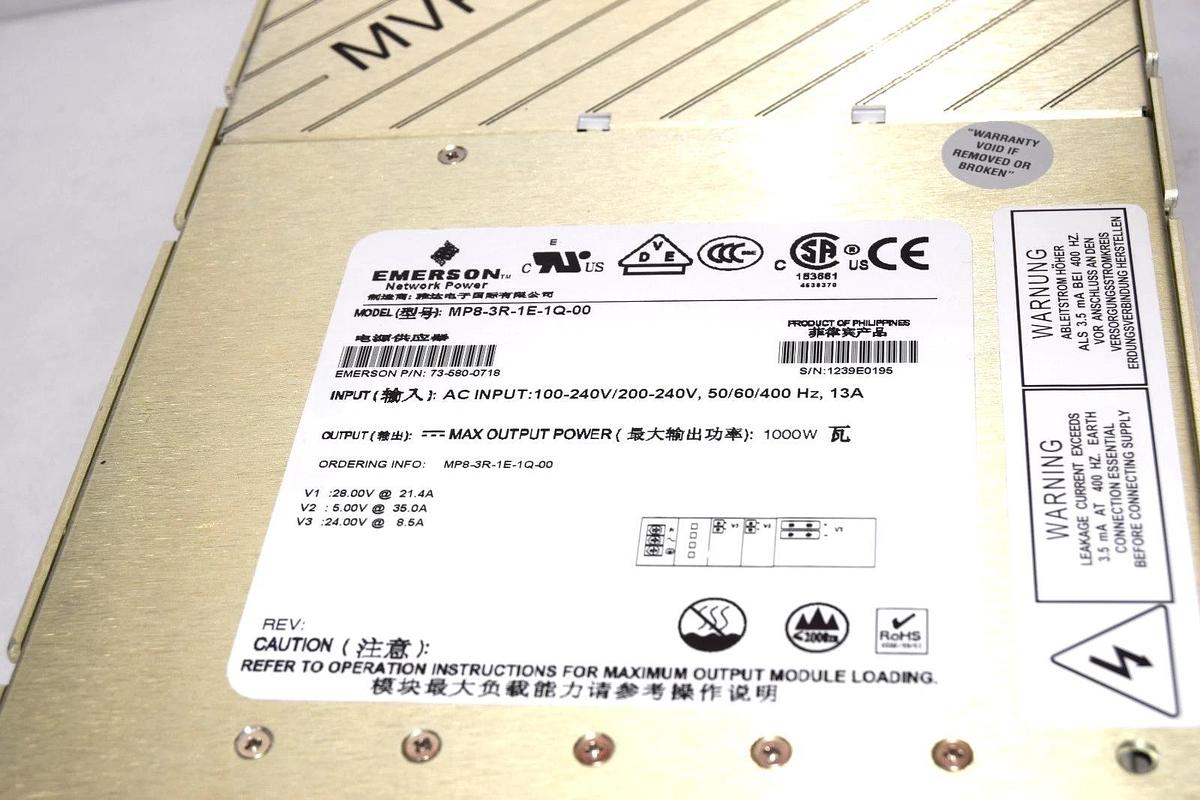 Emerson MVP Power Supply MP8-3R-1E-1Q-00 Out: 1000w (New)