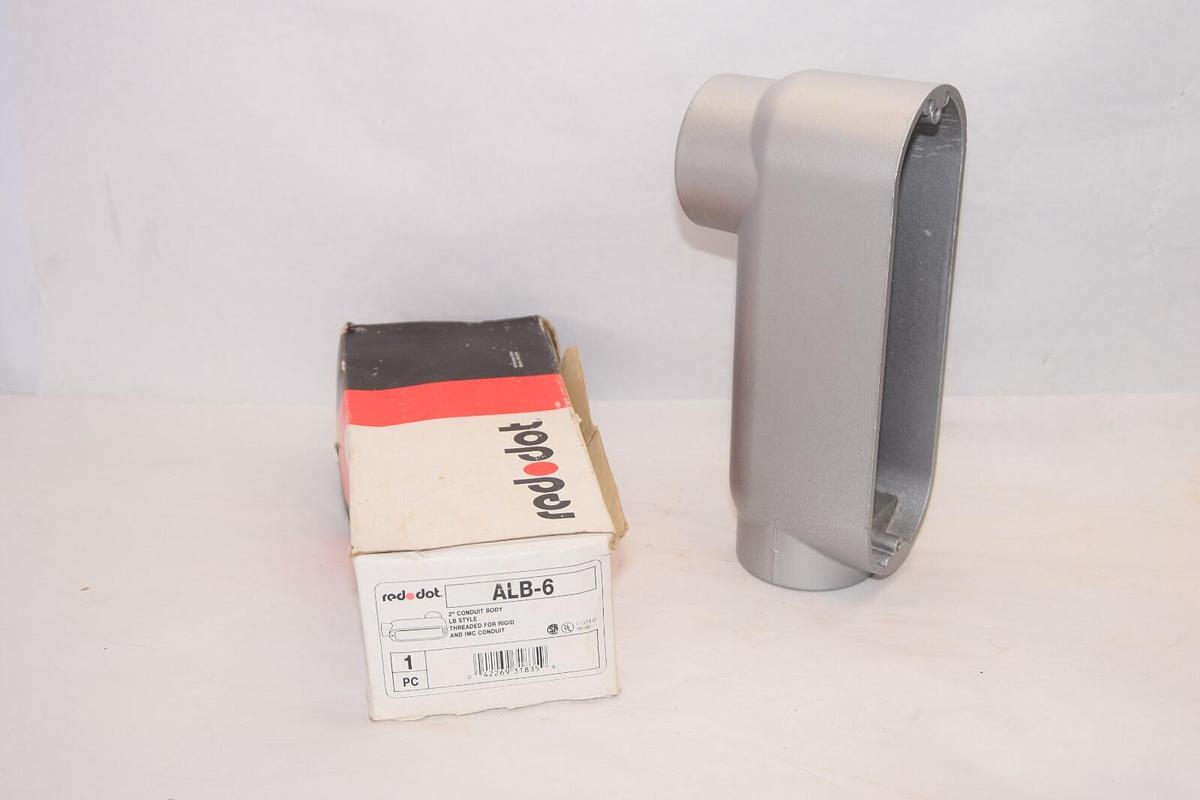 (NEW) RED DOT ALB-6 2" LB Style Threaded Diecast Aluminum Conduit Body