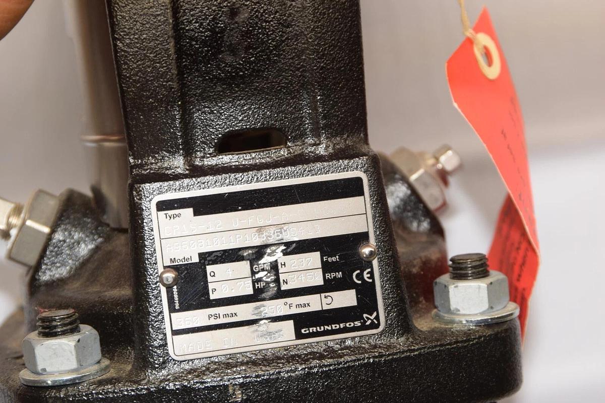 NEW) GRUNDFOS CR1S-12 U-FGJ-A-E-HQQE .75HP 3450rpm 1gpm Vertical Multistage Pump