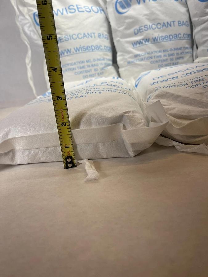 Used 6 bags, Wisesorb Montmorillonite large Desiccant Bag, Size 80 Units, MIL-D-3464E