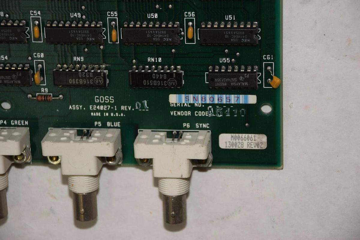 Used GOSS E24027-1 E240271 REV 1 GRAPHIC CONTROLLER VIDEO BOARD