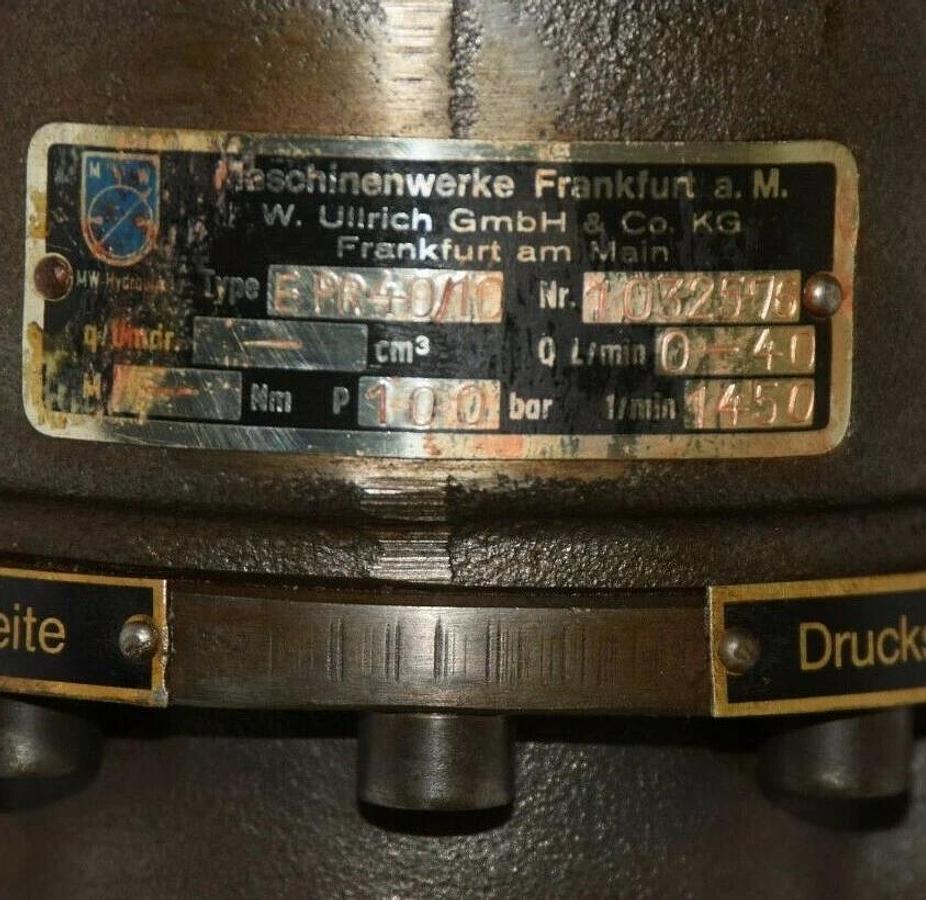 (NEW) MASCHINENWERKE FRANKFURT EPR40/10  EPR40 10  Hydraulic Pump
