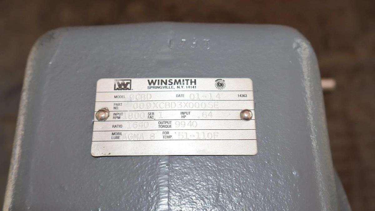 Winsmith Speed Reducer Worm Gear Box 9CBD 009XCBD3X00SE 1640:1 (New)