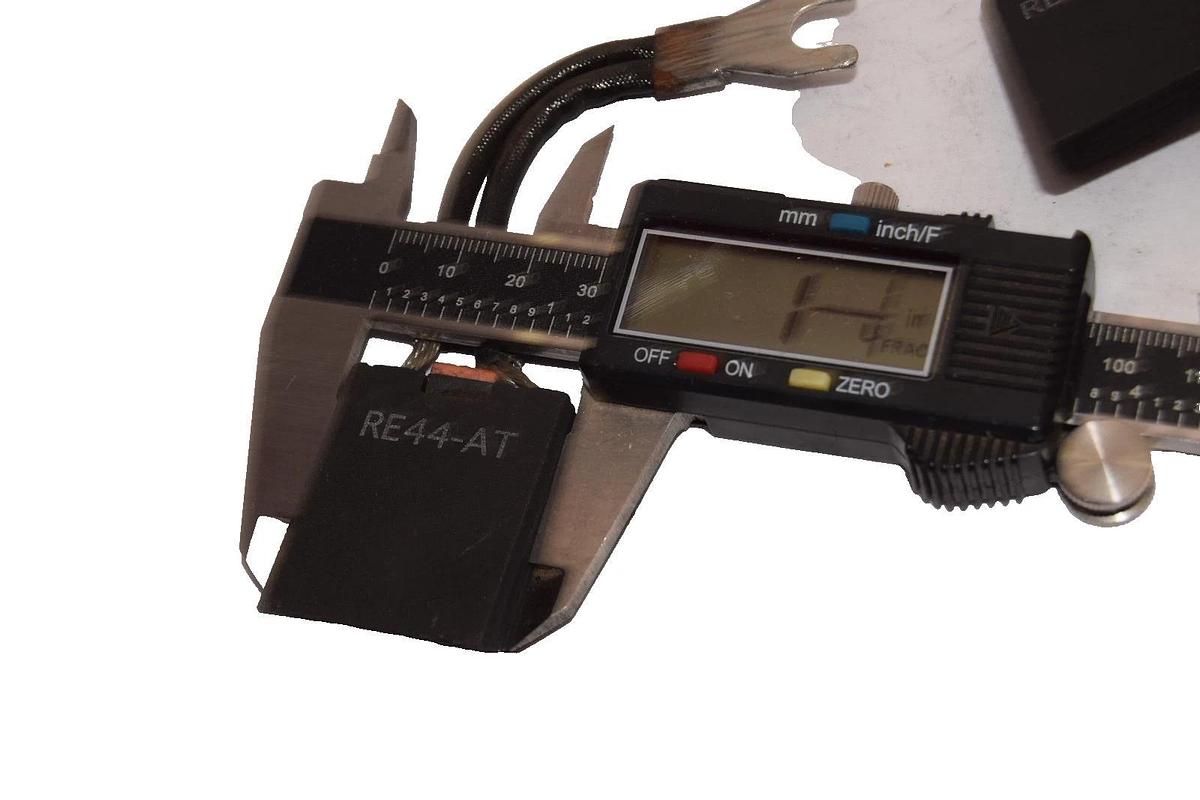 Reliance RE44-AT , 1-1/2" x 1-1/4" x 3/8" Carbon Motor Brush  (New - Lot of 2)