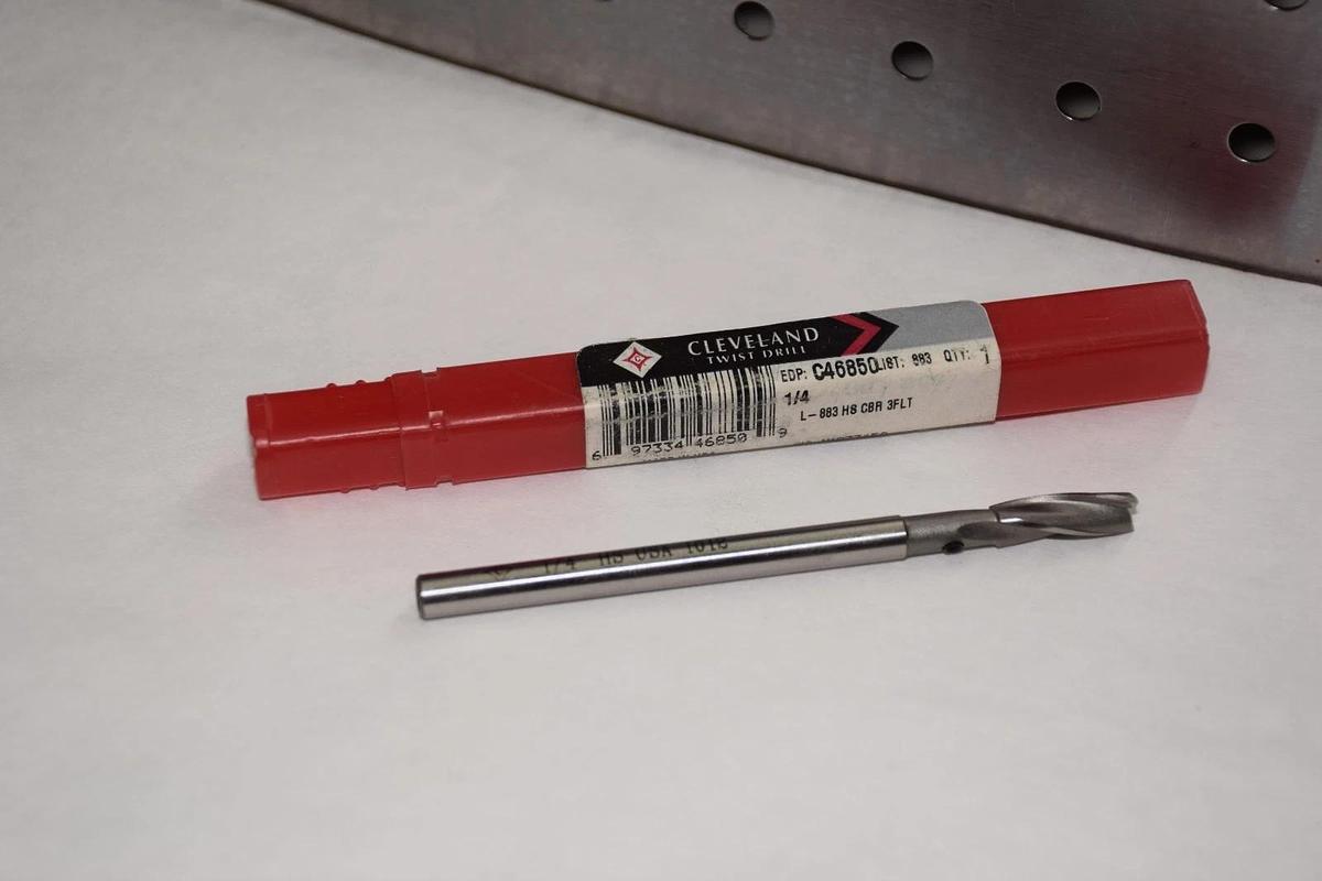CLEVELAND 1/4" 1/4 L-883 HS CBA 3FLT C46850 TWIST DRILL BIT NEW