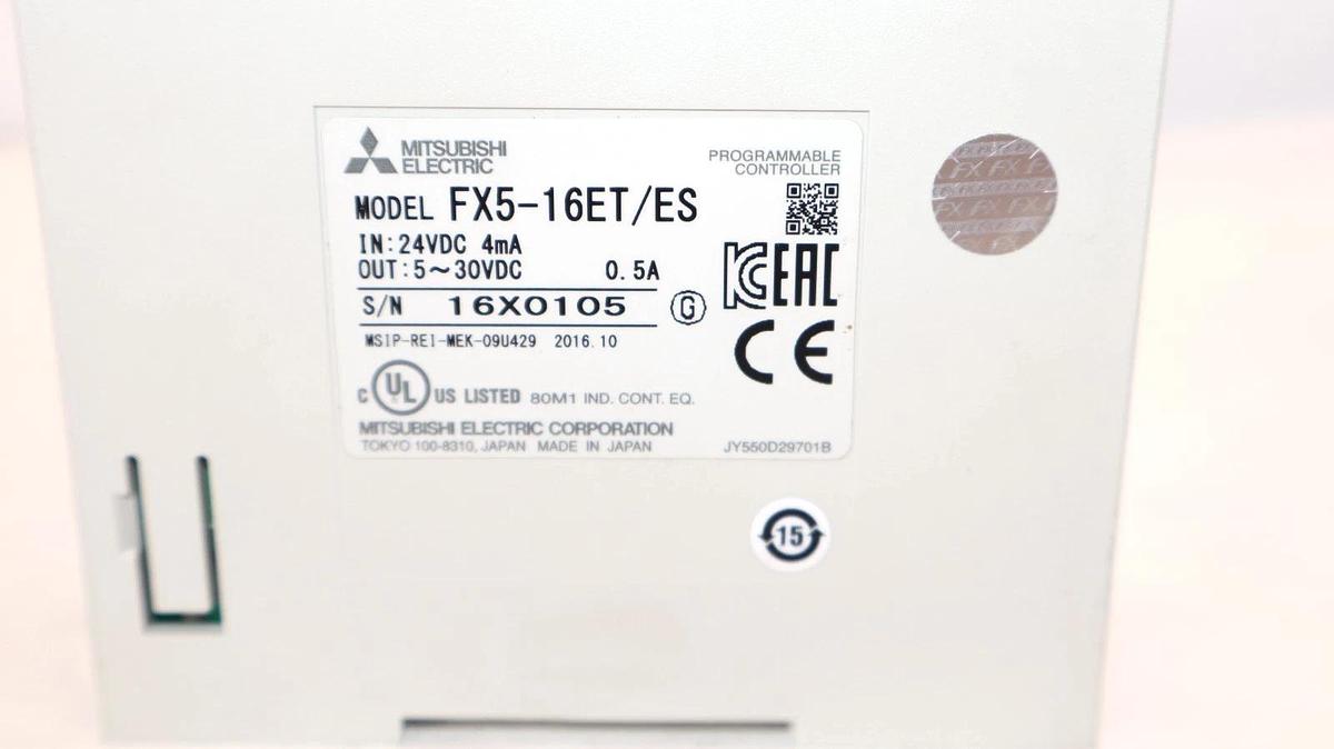 Used MITSUBISHI ELECTRIC FX5-16ET/ES FX516ETES 24Vdc 4mA Programmable Controller