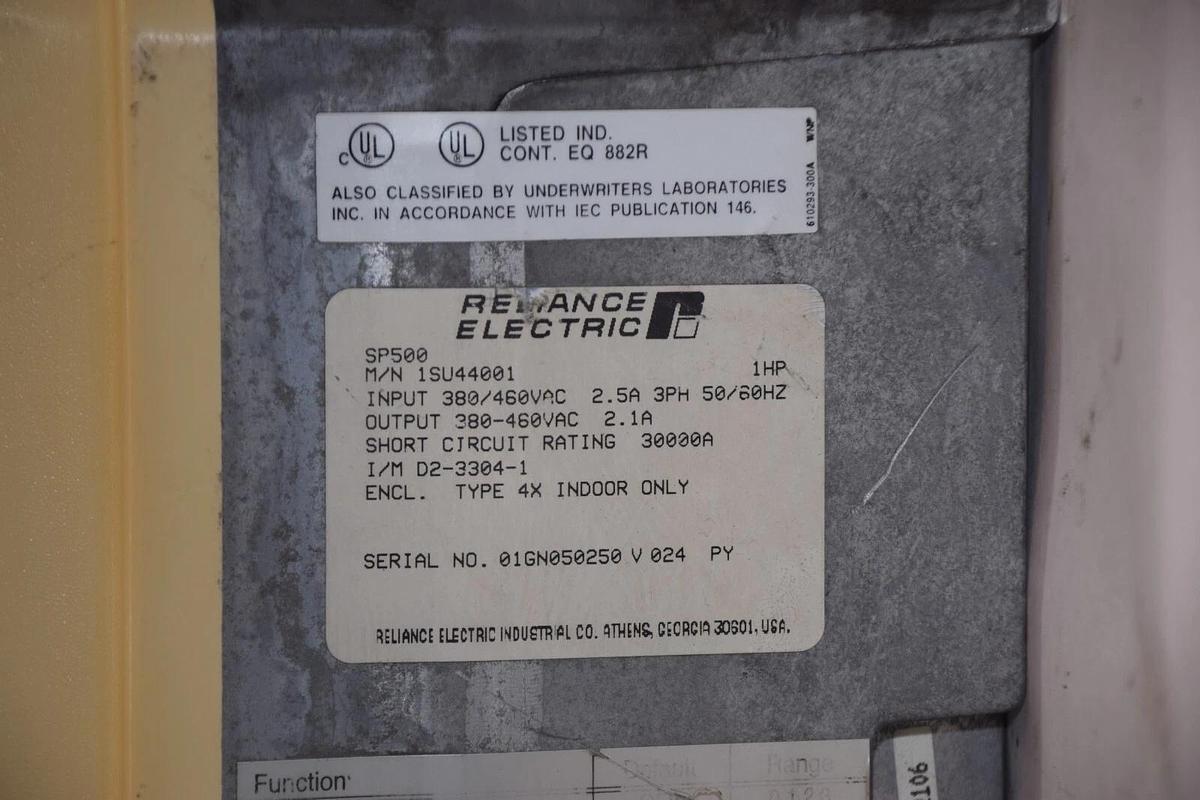 Used RELIANCE ELECTRIC 1SU44001 SP500 1Hp Easy Clean Plus AC Drive *Chipped*