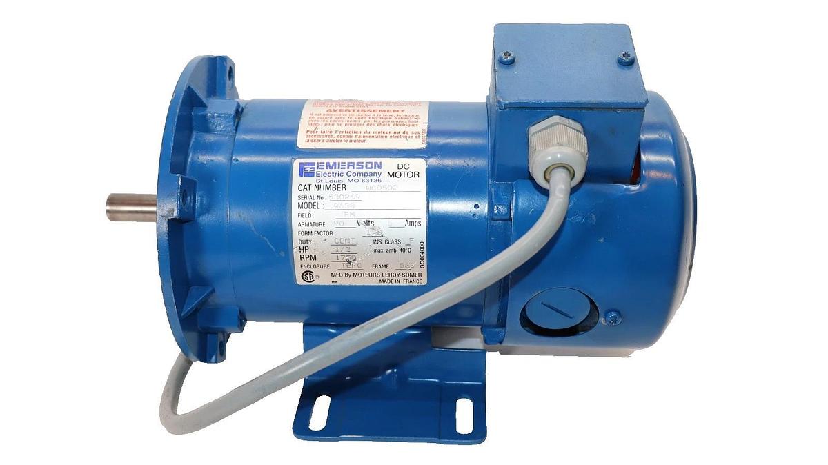 Emerson DC Motor WC0502 G638 1/2hp 1/2 HP TEFC 56C 5A 90v (NOS)
