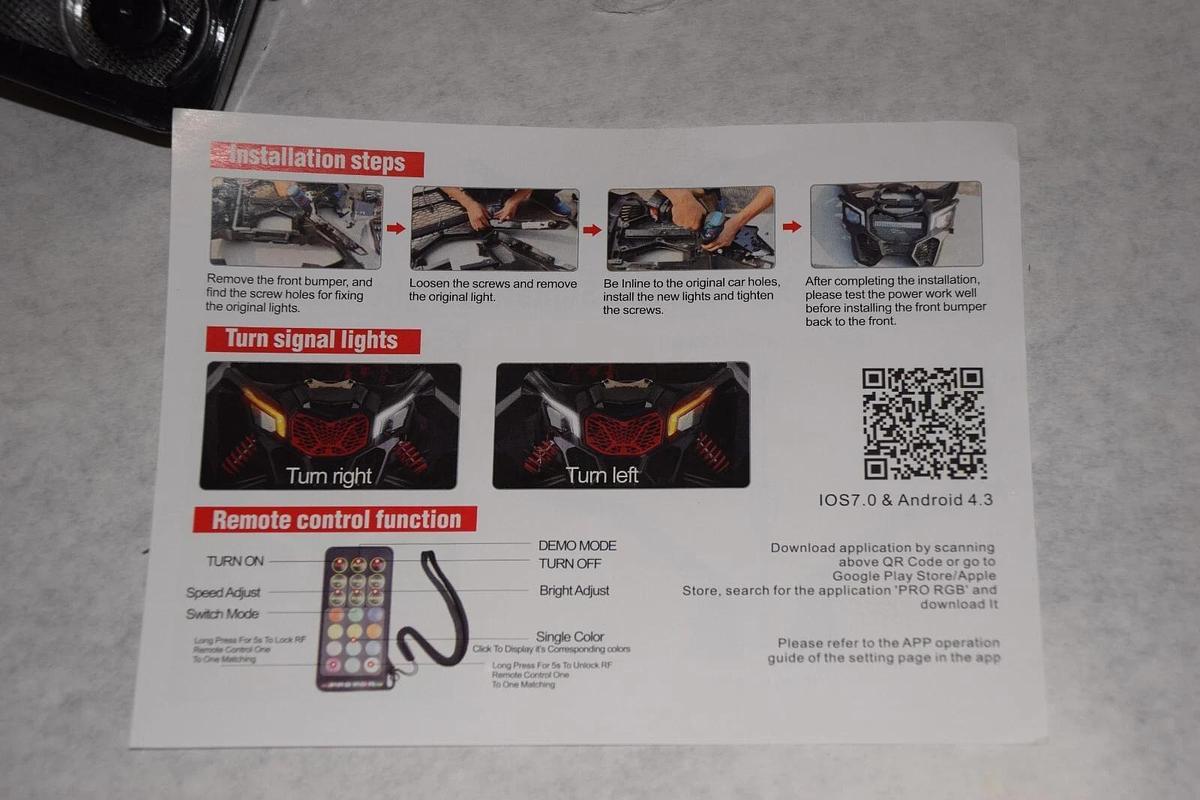 (NEW) X003CATJXF RGB Chasing X3 Front LED R XDS XRS Turbo Turning Light Assembly