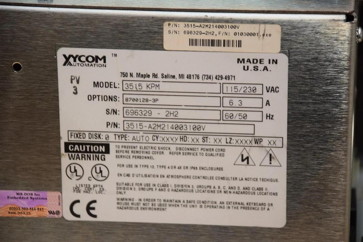 Used Xycom Automation 3515-KPM Operator Interface 3515-A2M214003100V