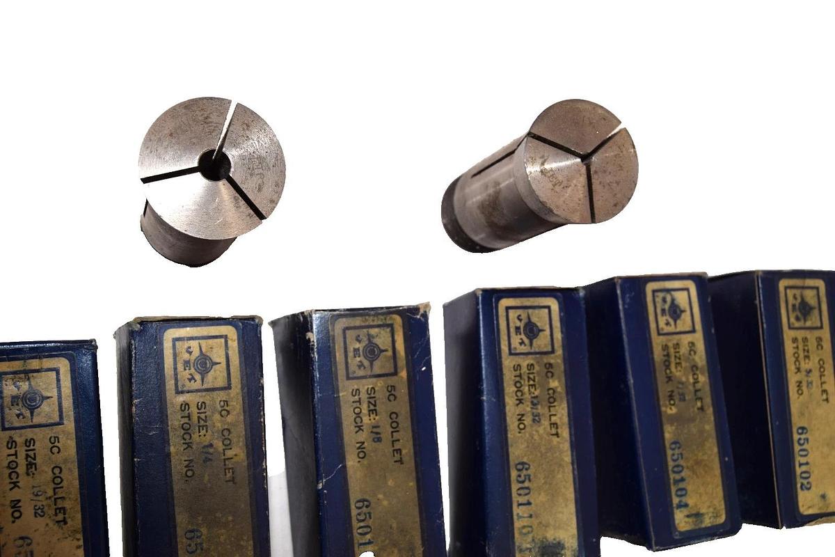 Used (Lot 25) JET 5C Collet Assorted Sizes 3/16, 1/2, 17/32, 3/4, 5/16, 13/16