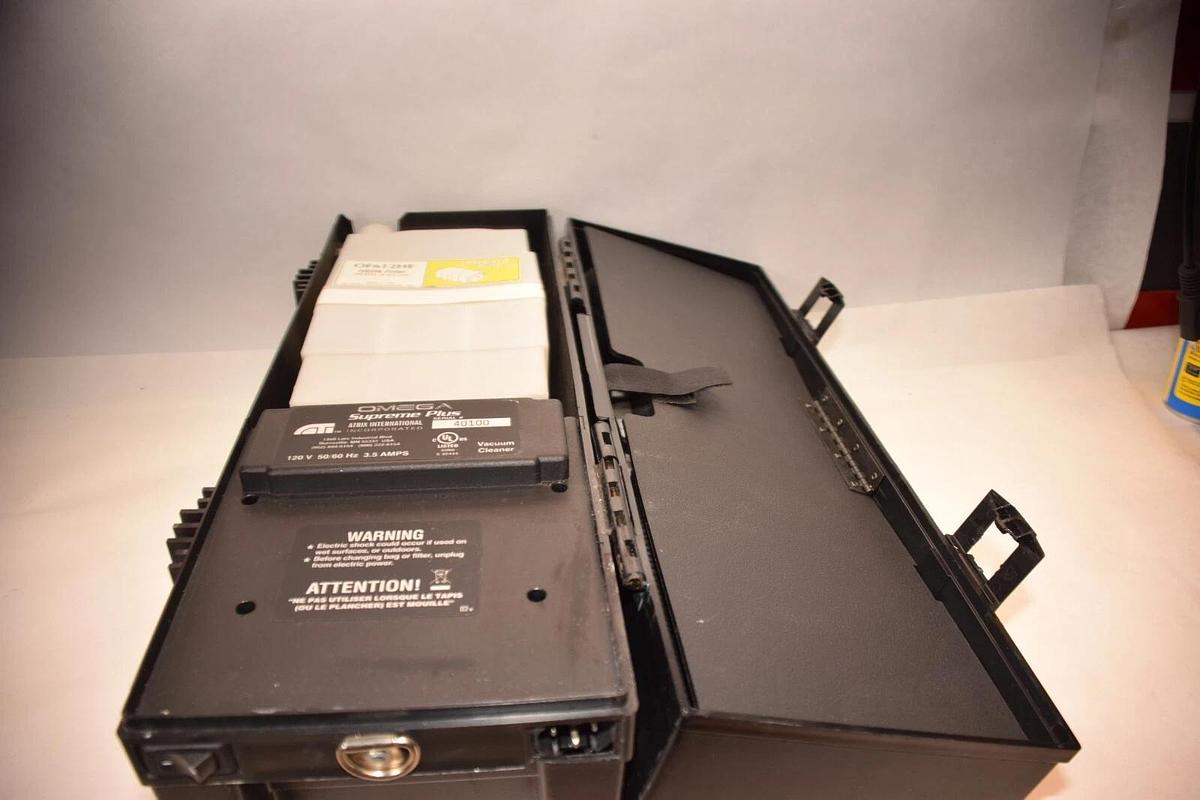 Used OMEGA SUPREME PLUS 40100 120V 3.Amp 60Hz Service Vacuum With Hose & Accessories