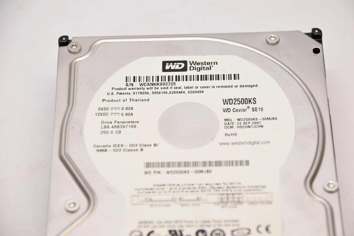 Used WESTERN DIGITAL WD2500KS WD25KS-00MJB0 250GB WD Caviar SE16 Hard Drive