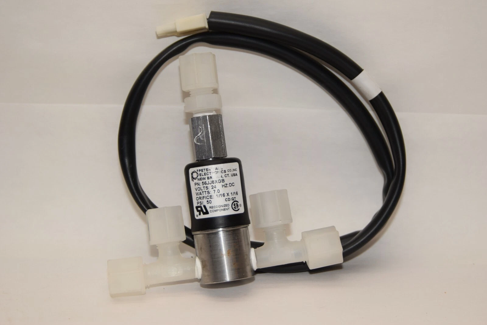 (NEW) PETER PAUL 56JJ8XGB 24V 7W 1/16 Orifice 50psi Pneumatic Solenoid Valve