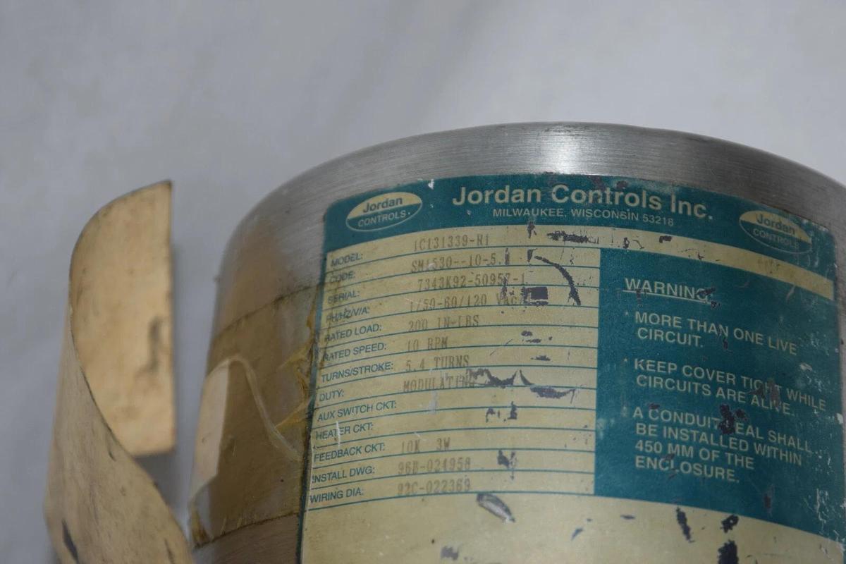 Used JORDAN CONTROLS SM-1630-0107 ACTUATOR  60HZ 120V .9A 1C131339-R1 SM1530-10-5.4