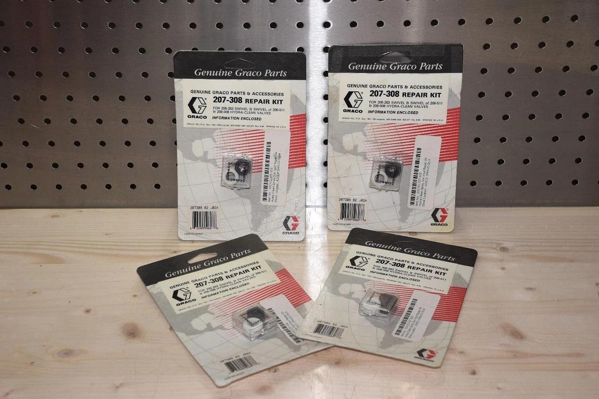 (LOT 4) GRACO 207-308 REPAIR KIT FOR 206-263 SWIVEL/206-511/208-008 VALVE NEW