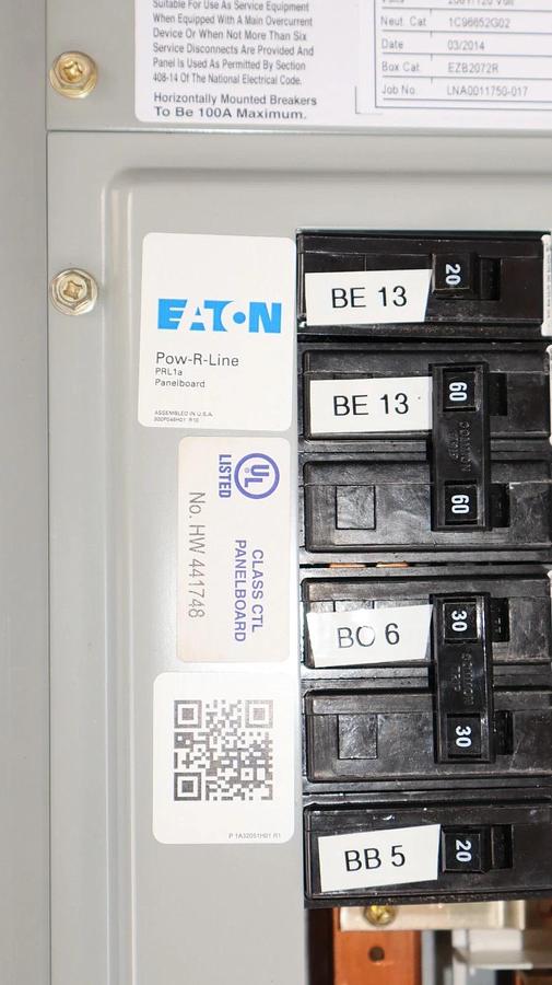 Used EATON Cutler Hammer 150A Pow-R-Line Panelboard Panel PRL1a 208y/120v 3ph 4w 42