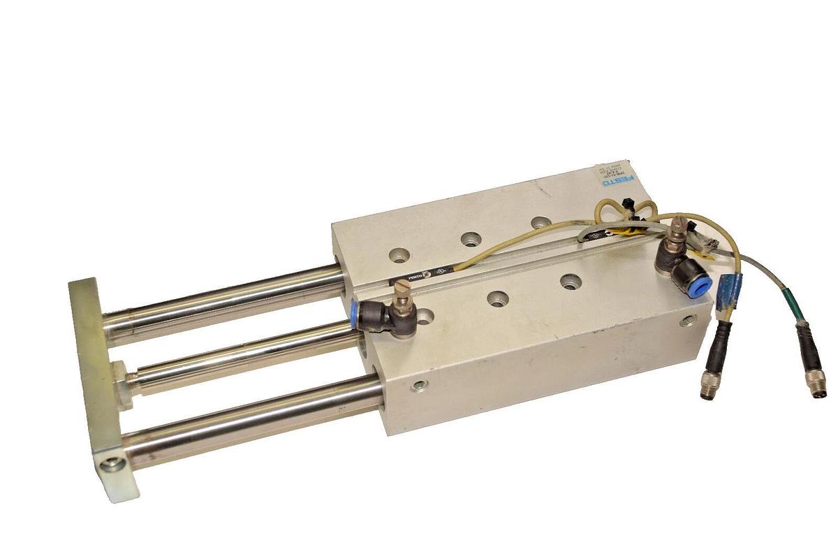 Used FESTO  PNEUMATIC GUIDED LINEAR DRIVE DFM-32-125-P-A-KF GLIDE GRIPPER CYLINDER