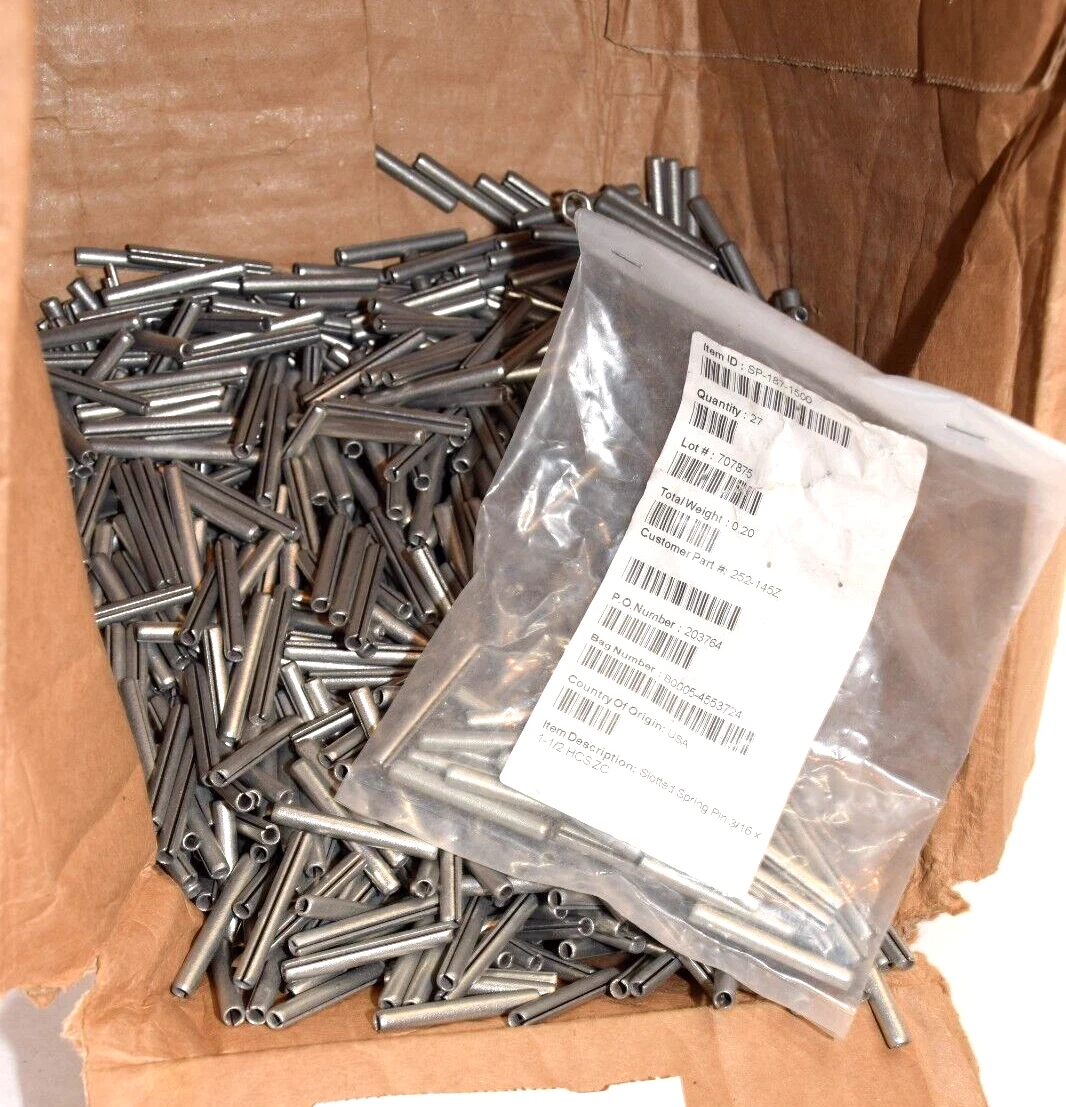 (NEW-Approx. 1800) SP-187-1500 1-1/2" Long 3/16" Slotted Spring Pin Roll Pin