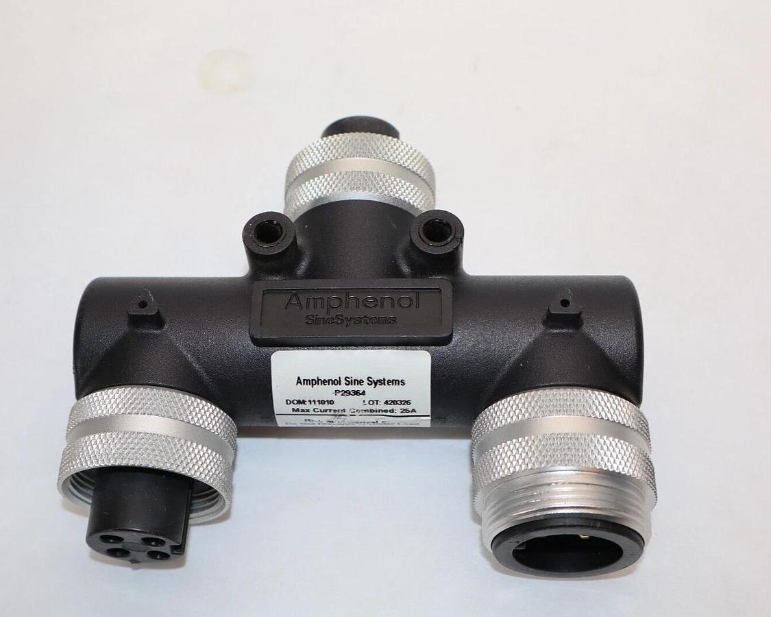 (NEW) AMPHENOL P29364 25A Sine Systems Wye 4 Pole Splitter