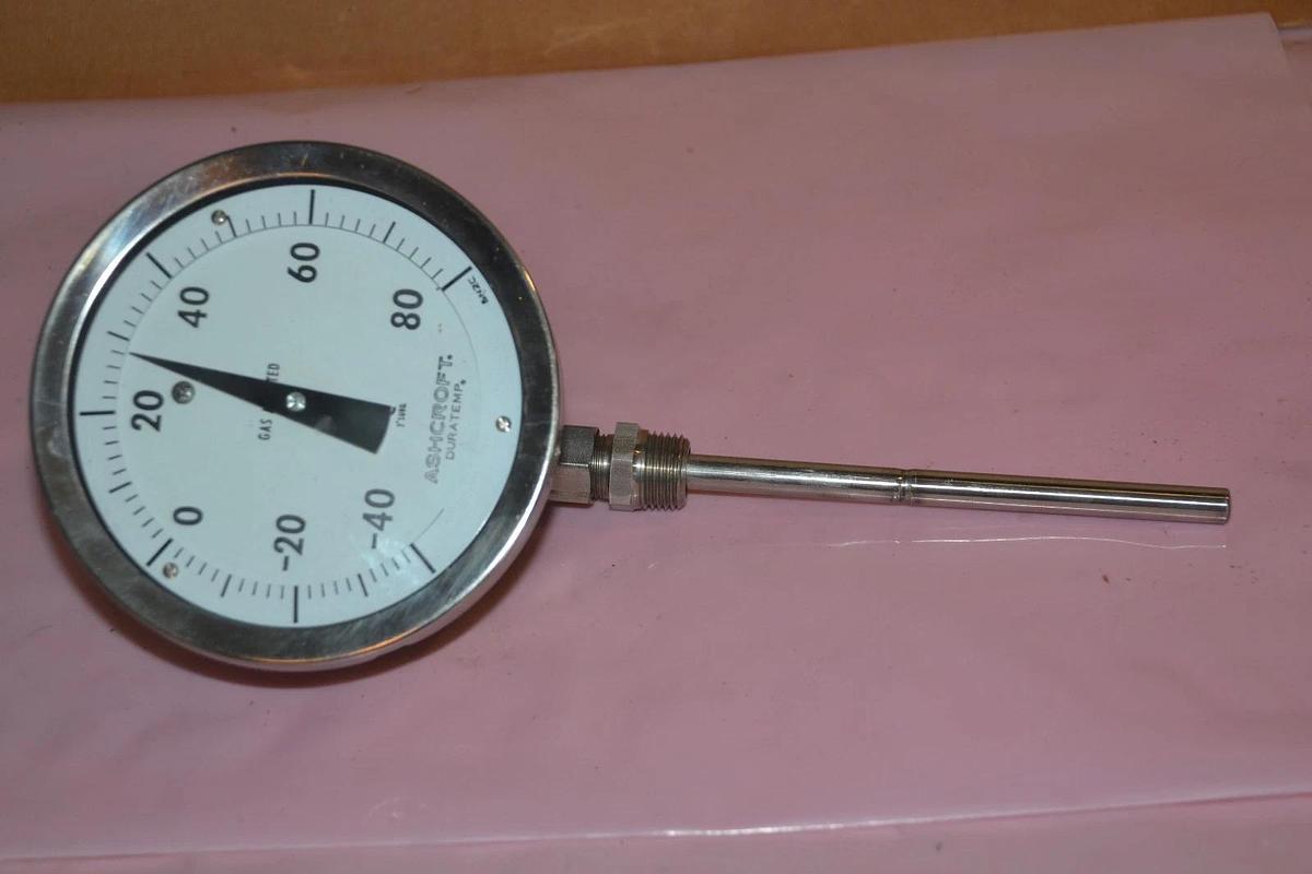 Ashcroft Duratemp Every Angle Dial Thermometer C-600B-01-BN 6" -40/80C NEW