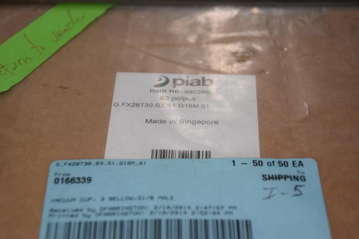 PIAB G.FX28T30.B3.S1.G18M.01 G 1/8" MALE MULTI-BELLOWS VACUUM CUP NEW