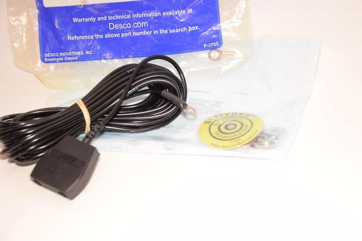 (NEW) DESCO 14213 Common Point Ground Cord Kit 10mm std w 1meg 15'