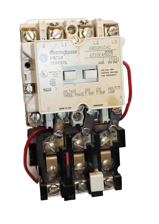 Used Westinghouse Starter Motor Control 6710C49G05 A200M1CAC Size Sz 1 120V coil 3ph