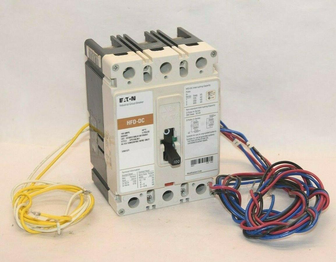 (NEW) EATON CUTLER HAMMER HFDDC3100LA1301S0201 100A Amp 3P Circuit Breaker