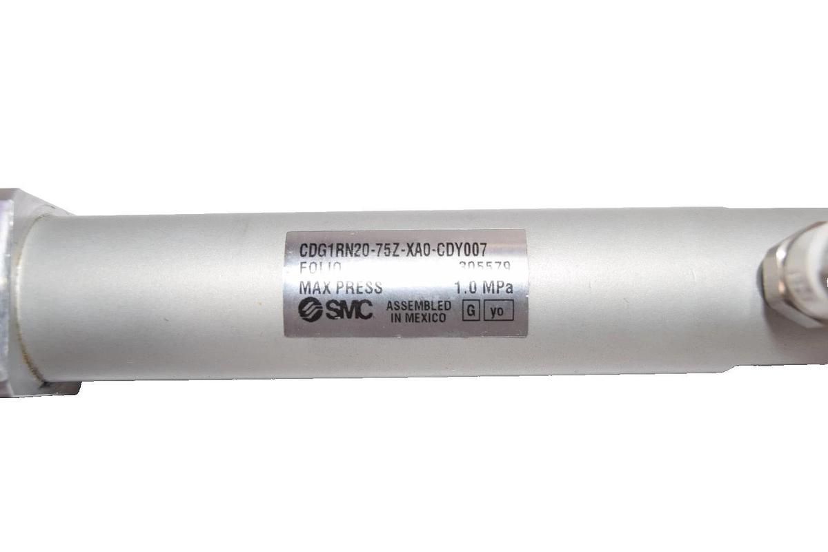Used SMC Pneumatic Cylinder CDG1RN20-75Z-XA0-CDY007 CDG1RN2075ZXA0CDY007