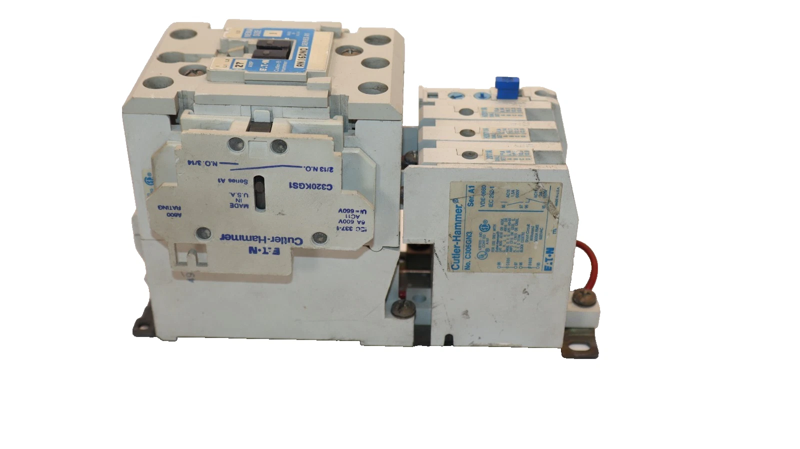Cutler-Hammer Eaton Starter AN16DN0 Size Sz 1 600V 27A 27 Amp 120v coil H2011A