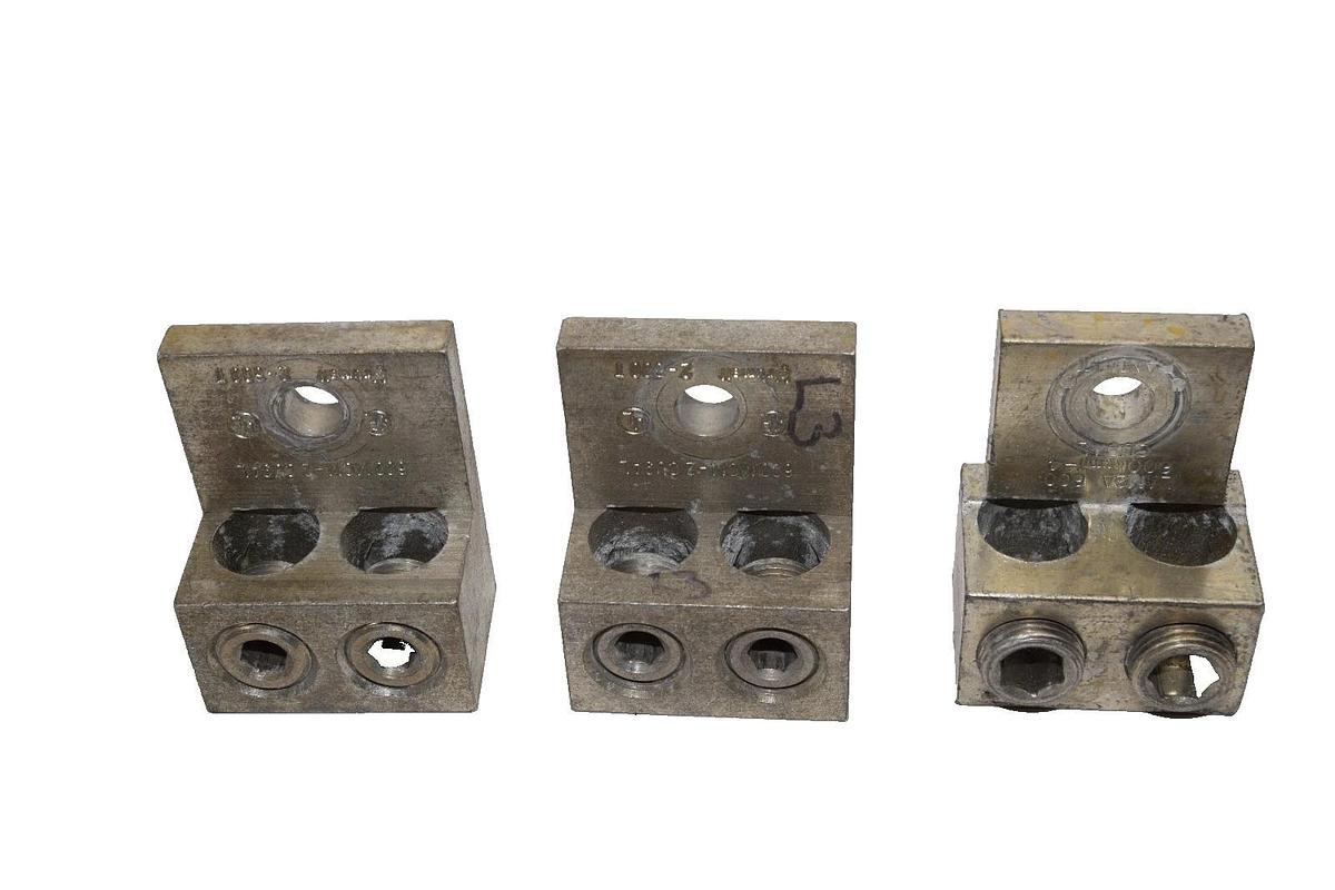 Used Panduit LAM2A 600V One-Hole Two Barrel Mechanical Lug Connector (Lot of 3)