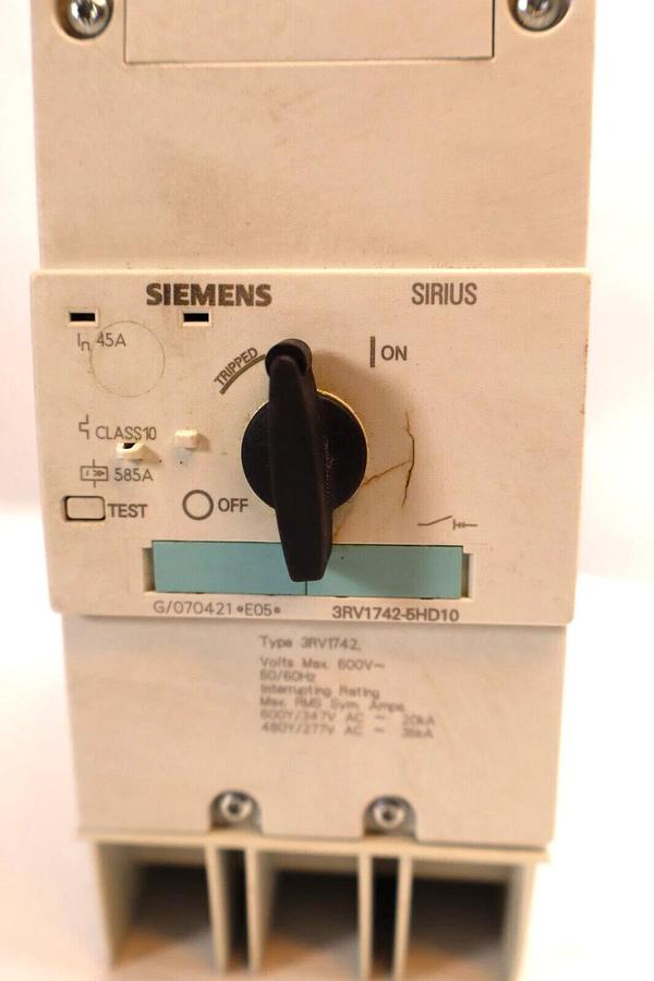 Used SIEMENS 3RV1742-5HD10 45A 3P Sirius Breaker