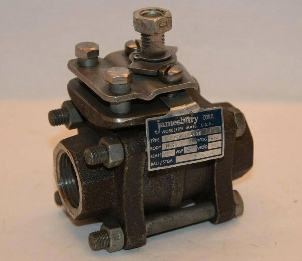 (NEW) JAMESBURY B3600TTM0DB 316SS 1" 2500WOG 125WSP PTFE Ball Valve