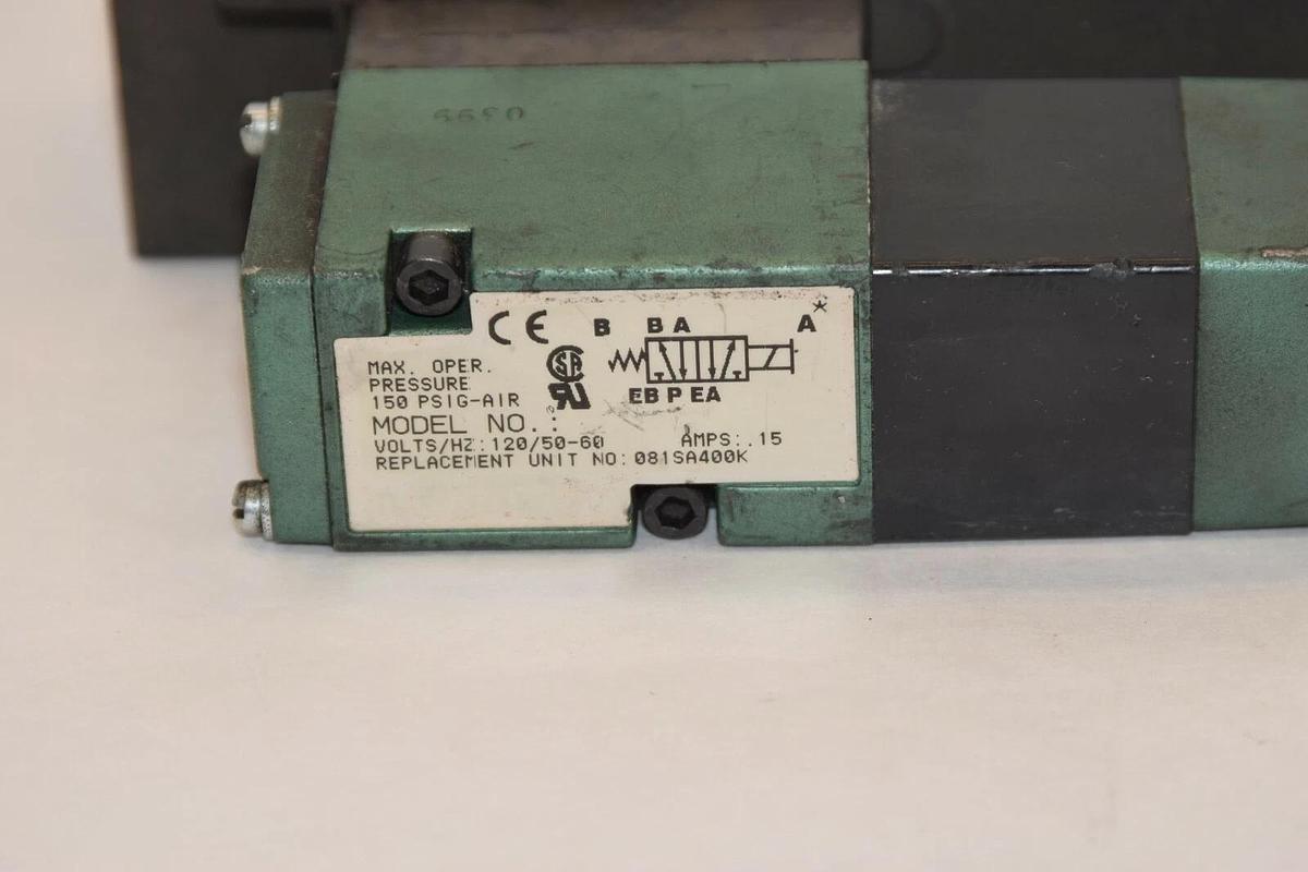 (NEW) NUMATICS EBPEA 081SA400K 150psig 120V Solenoid Valve & Base