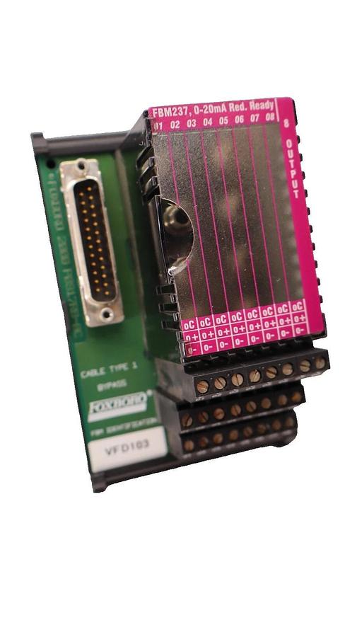Used FOXBORO INVENSYS 0-20mA Red. Ready 8 Output Module FBM237  P0917QZ 0A RY0834