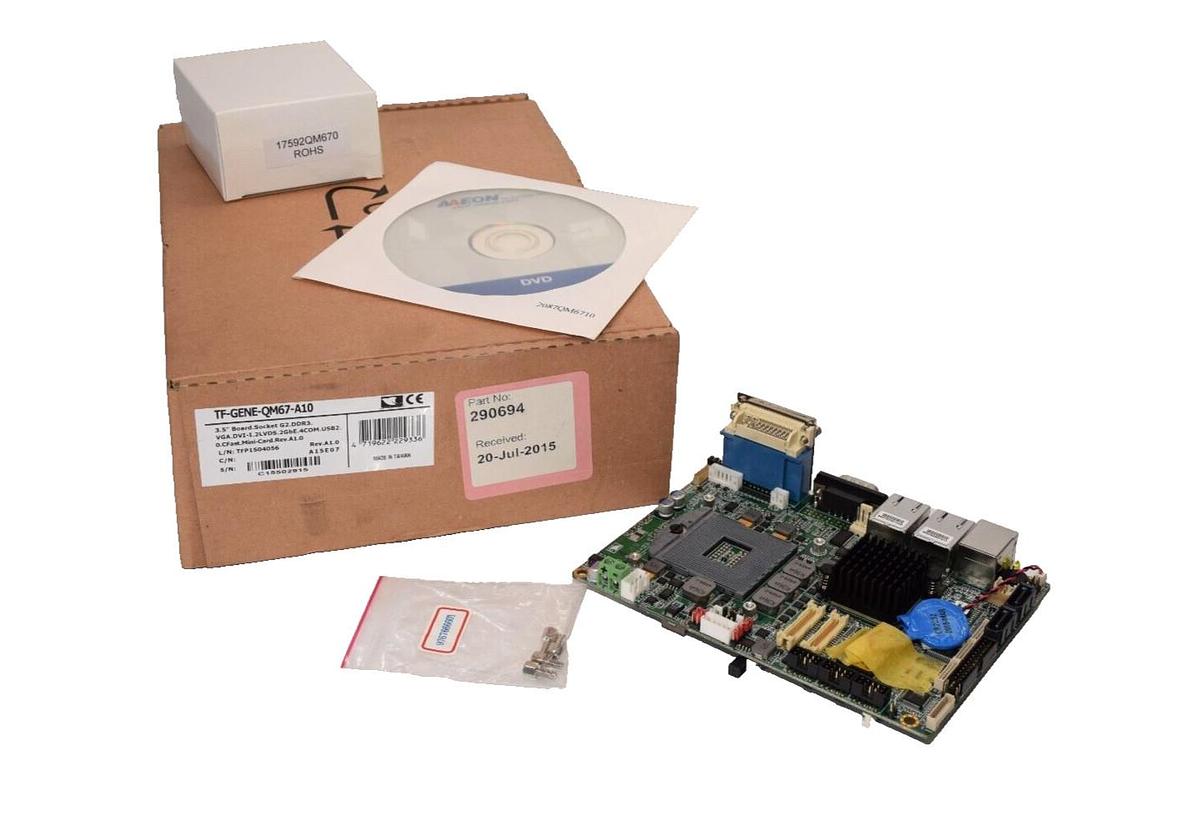 (NEW) AAEON TF-GENE-QM67-A10 , 290694 3.5" Board Socket G2.DDR3