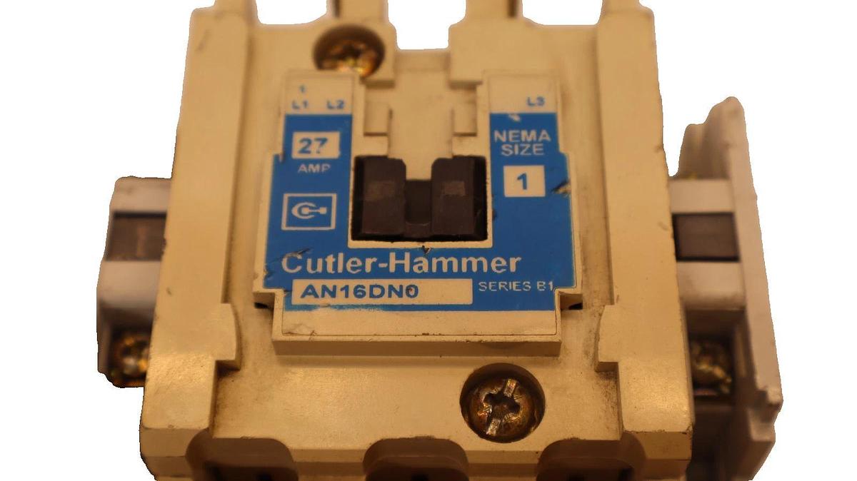 Used Cutler Hammer Motor Starter Ser B1 27A Amp AN16DN0 Size 1 W/ C320KGS1 & C320KGS3
